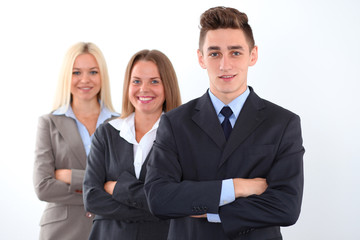 Sensitive young team leader