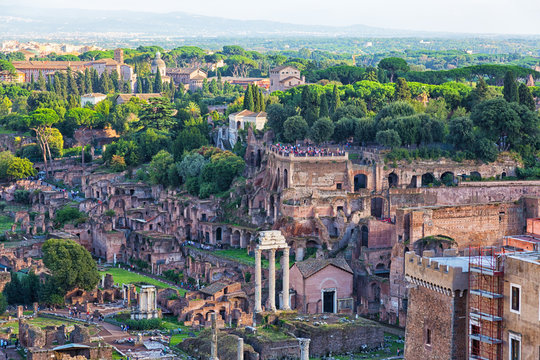 Ruins of Rome Forum in Rome, Italy