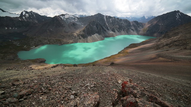 Ala Kul lake Tien Shan mountains Kyrgyzstan