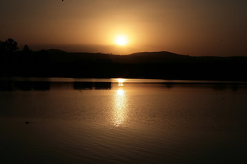 puesta de sol, sombras 