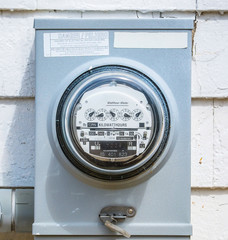 electric meters in the back side of supermarket or strip mall