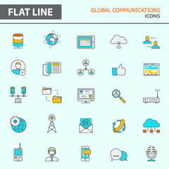 Set of modern simple line icons