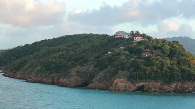Tropical Antigua shoreline luxury homes HD 1358