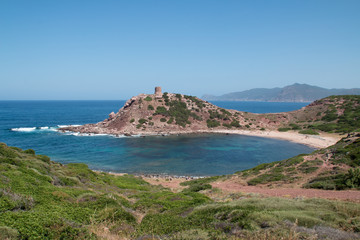 Fototapeta na wymiar Torre del Porticciolo beach, Sardinia