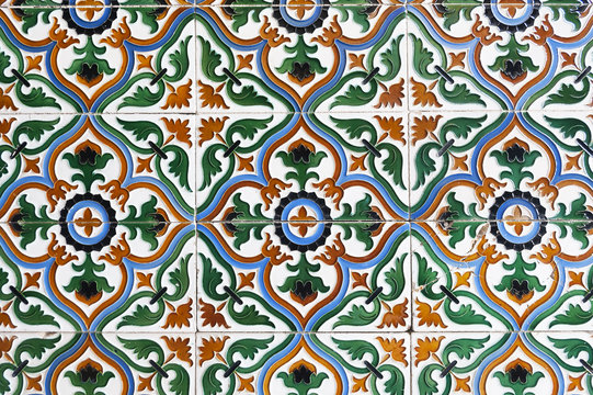 Old wall tiles azulejos.