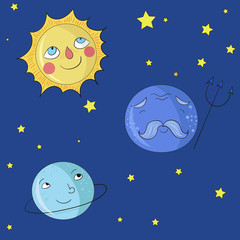 Planets of Solar system vector illustration