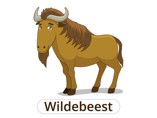 Wildebeest african savannah animal cartoon 