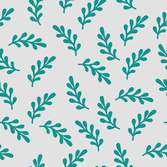 Hand drawn leafs seamless pattern