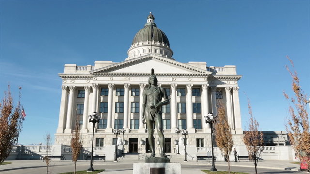 Utah State Capital Building Indian Chief Massasoit statue HD 4668