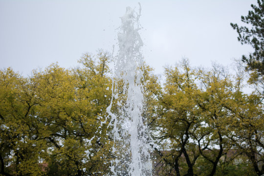 Water splash in a fountain. Nature background.