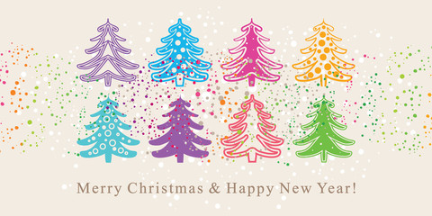 Cute card with Christmas trees.