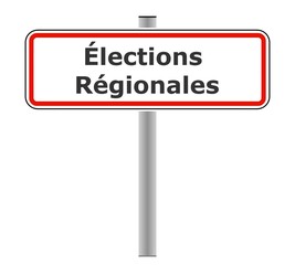 Elections régionales sur un panneau de ville