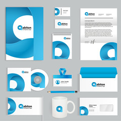 Abstract Corporate identity template. Vector company style for