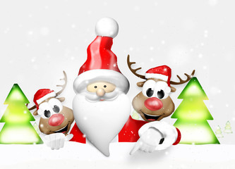 Santa Claus and Reindeers