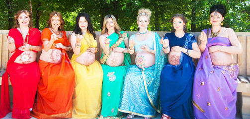 Seven pregnant women