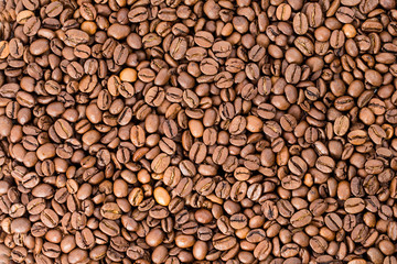 Roasted coffee beans evenly