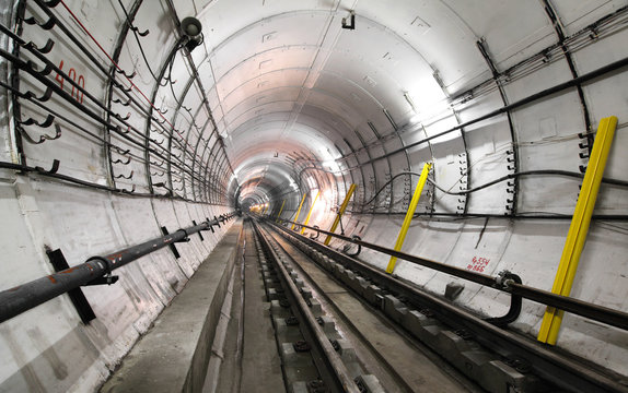 The construction of the subway tunnel