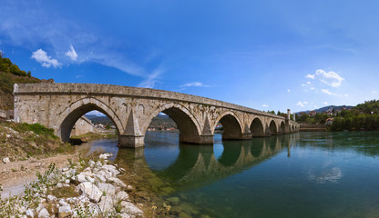 Fototapeta premium Old Bridge on Drina river in Visegrad - Bosnia and Herzegovina