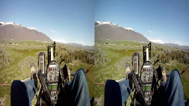 Ultralight fly over farms 3D dual