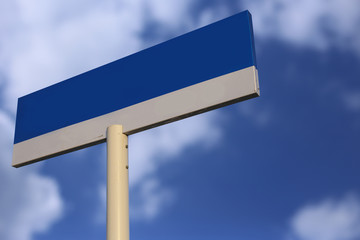 Blank Blue Road Sign