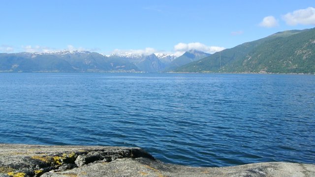 View on a beautiful summer day over the Sognefjord in Norway.
