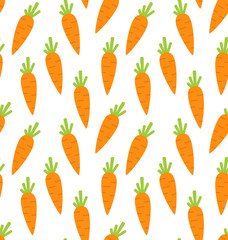 Seamless Pattern with Ripe Carrots