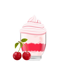  Ice Cream with Whipped Cream and Cherry