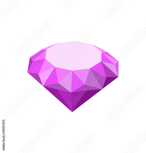 "Purple Diamond Isolated on White Background" Stock image and royalty