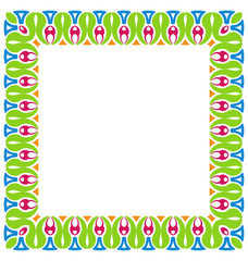 Obraz premium Abstract Colorful Ornamental Border Isolated on White Background