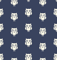 Seamless Pattern with Bird Owl for Halloween
