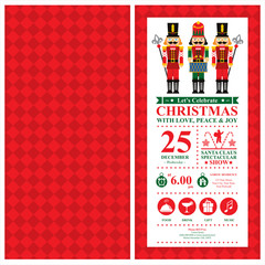 Christmas Invitation Card with Nutcracker