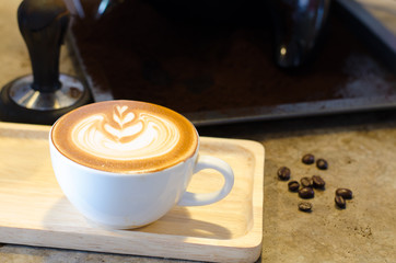 hot coffee in white cup