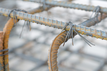 technician bundle wire steel rod for construction job