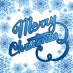 Vector Merry Christmas card. Hand lettering and calligraphy.