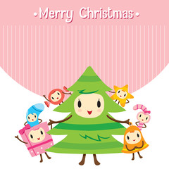 Obraz premium Christmas Ornaments Character Design Set, Merry Christmas, Xmas, Happy New Year, Objects, Animals, Festive, Celebrations