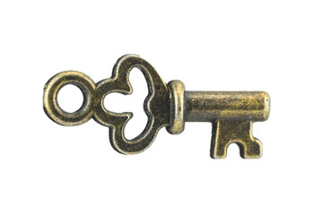 vintage key on whit background