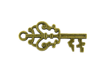 vintage key on whit background