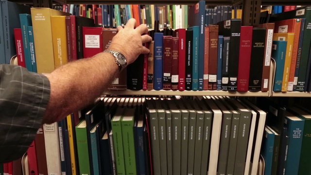 Man books genealogy library fast motion HD 8748