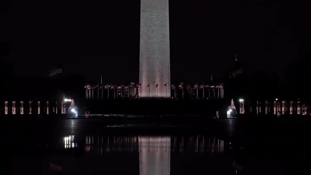 Washington Monument night reflection 4K
