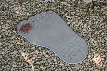 Tile in the form foot of  person