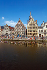 Fototapeta na wymiar Graslei - Riverside of Ghent, Belgium