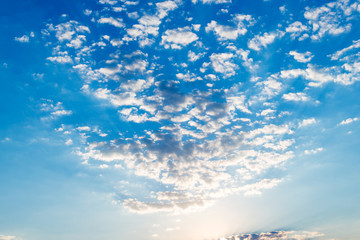 blue sky with clouds at sunrise