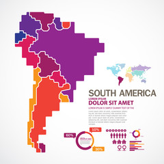 Fototapeta premium South America map
