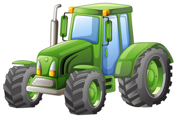 Green tractor with big wheels © GraphicsRF