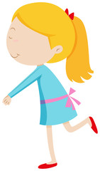 Little girl in blue dress