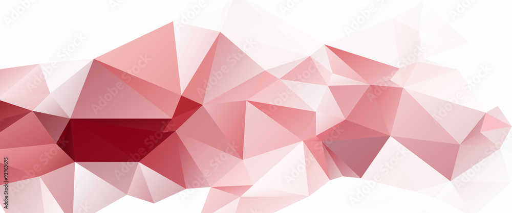 Wall mural white red triangular abstract background