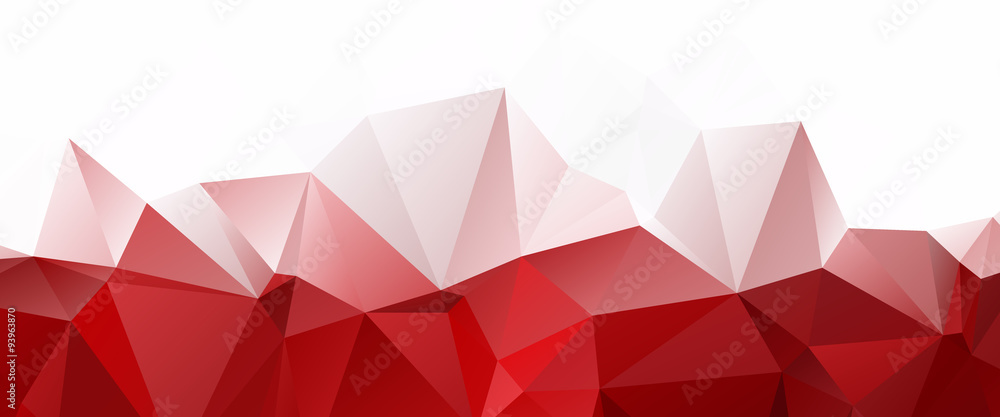Wall mural white red triangular abstract background