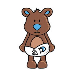 Fototapeta premium Boy bear wearing diapers
