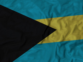 Closeup of ruffled Bahamas flag