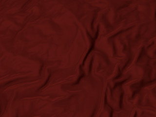 Ruffled Fabric of  Barn Red Color Waving in the wind
